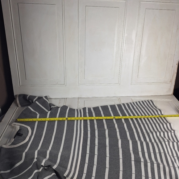 Lane Bryant Grey and White Striped Womens Sweater Dress Mid Sleeve Size 18/20 - Picture 13 of 15